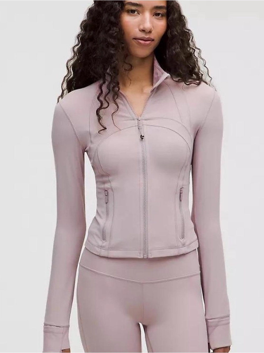 Lululemon Define Cropped Jacket Nulu Size 12 Mauve Grey Lavender Purple